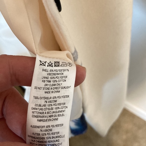 French Connection White Floral Rose Print Oversized Coat Size 4 - Picture 10 of 13